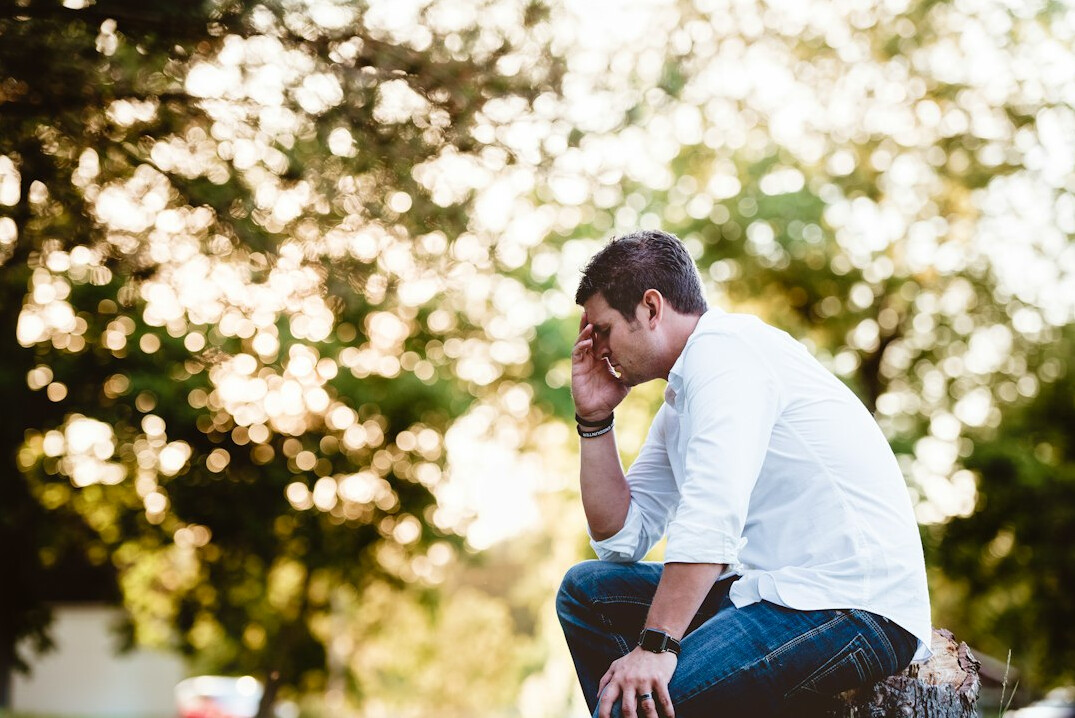 person thinking about daily life