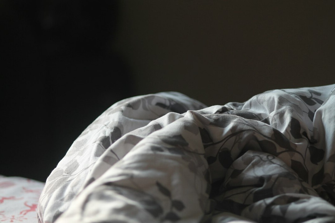 person waking up in morning light