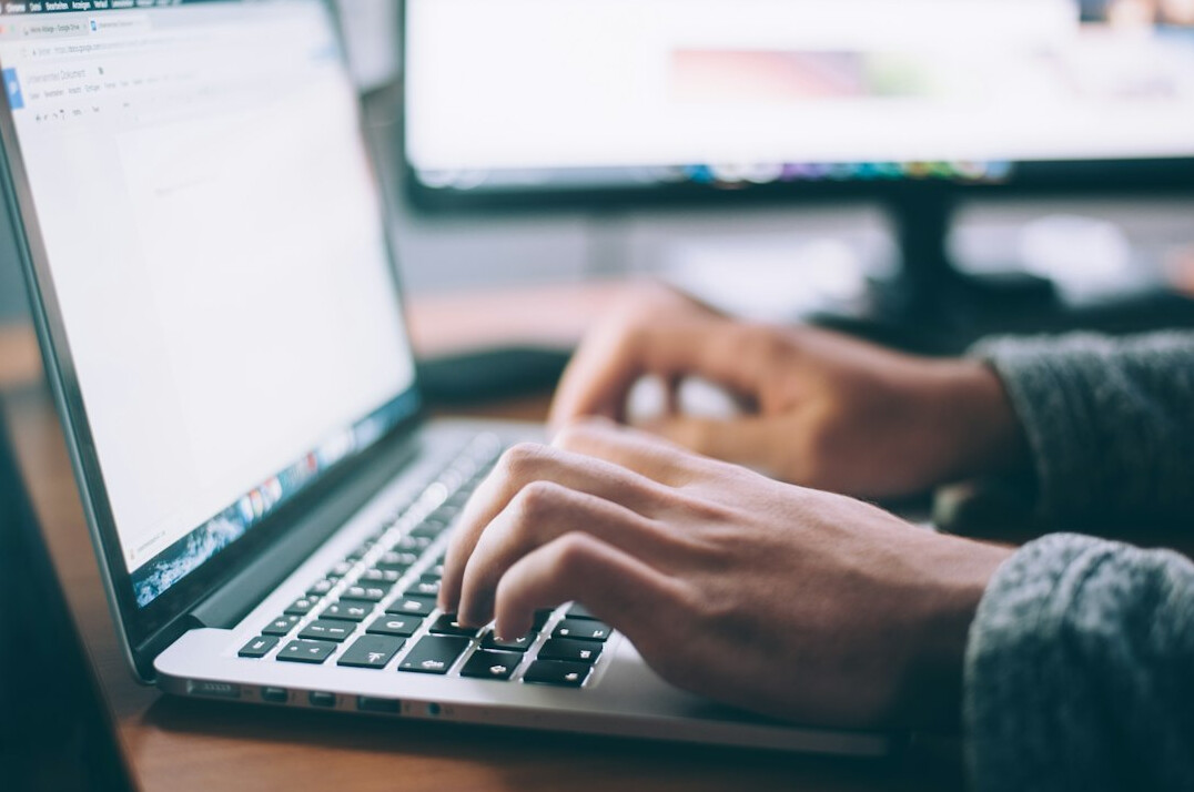 person verifying online sources